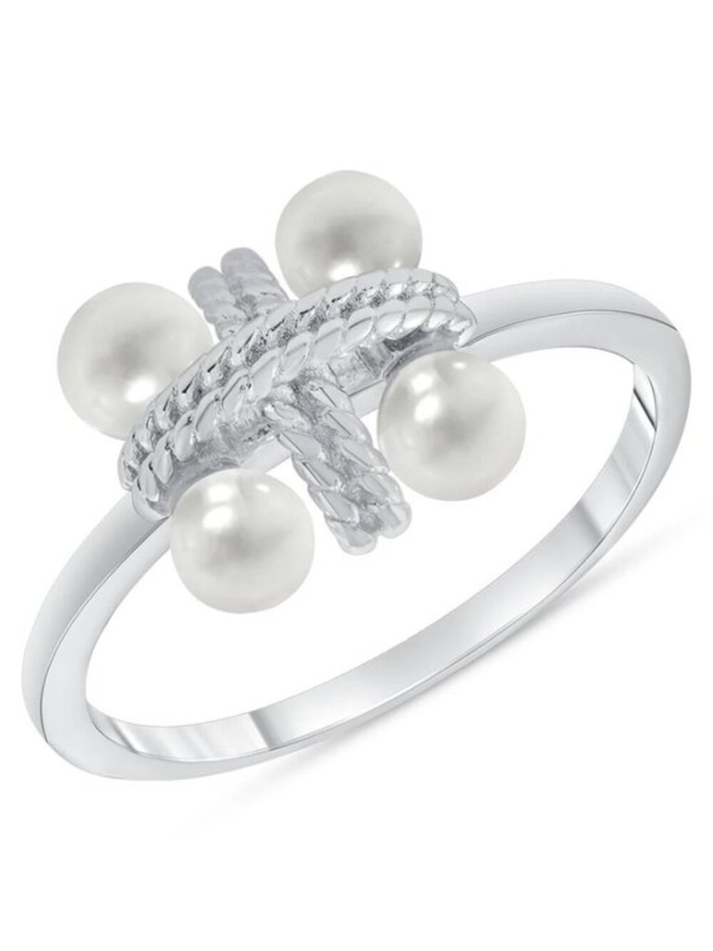 New Pearl CZ Engagement Ring pearl Ring size 5 6 7 8 9 10 11